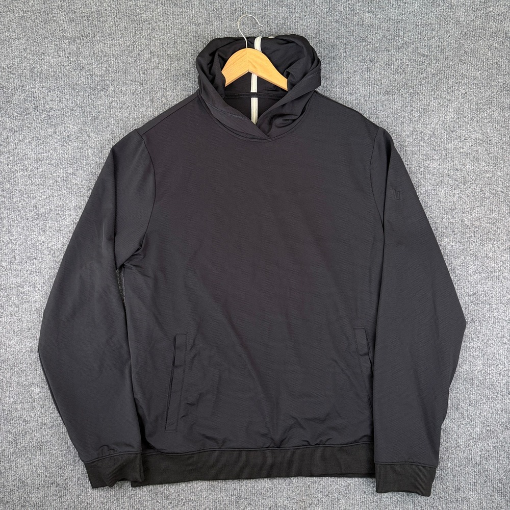 Vuori Double Mesh Hoodie Mens L Black Pullover Stretch Performance Golf V2005